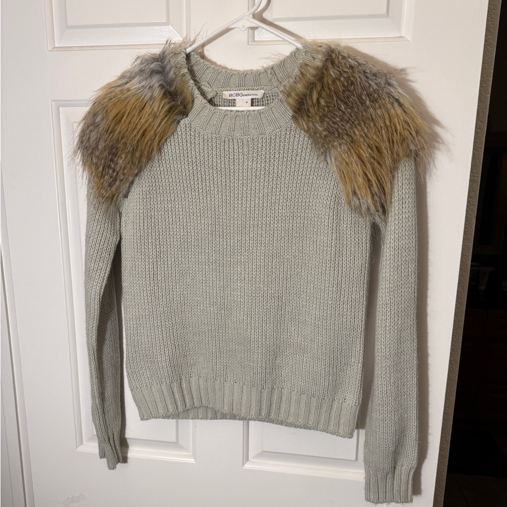 BCBGeneration Fur Shoulder Sweater!